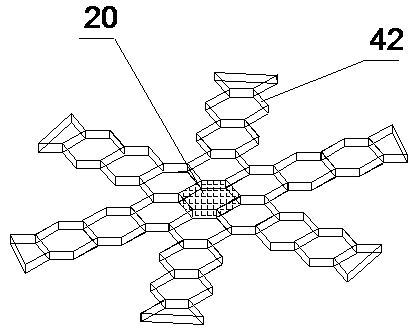 Ecological geometry self-expanding structure simulation moving bed