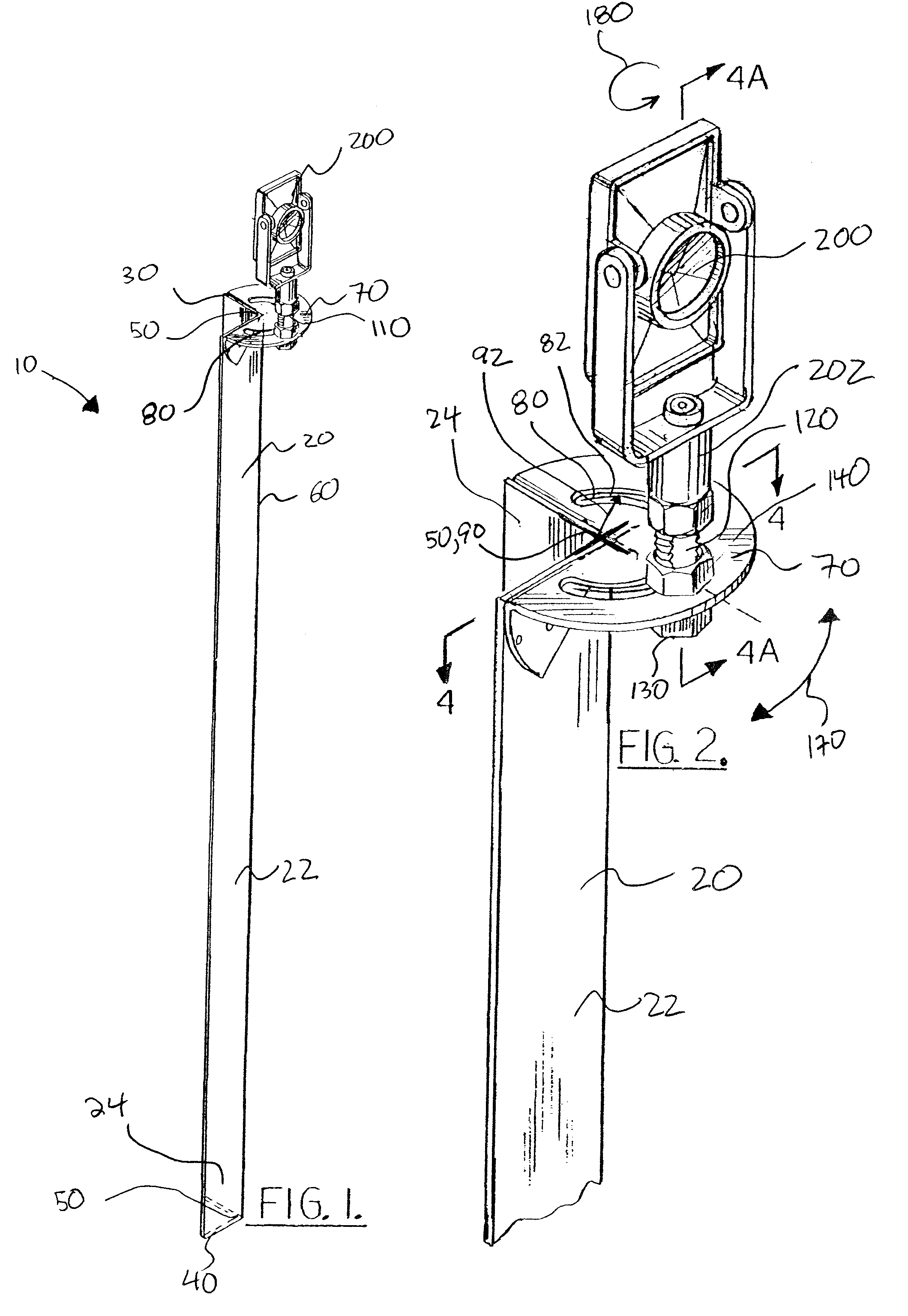 Corner prism pole and stand