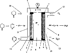 Reversible air battery using piperidine as hydrogen storage media