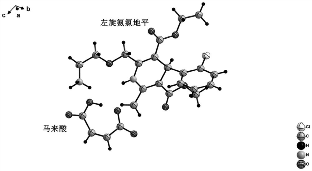 Levoamlodipine maleate eutectic medicine crystallized to triclinic system and preparation method and application of levoamlodipine maleate eutectic medicine