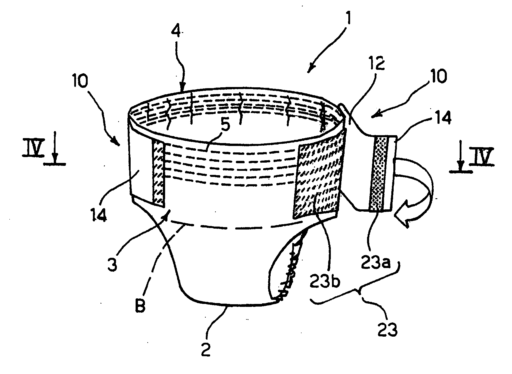 Pre-fastened absorbent sanitary product, a closure element therefor and related manufacturing process