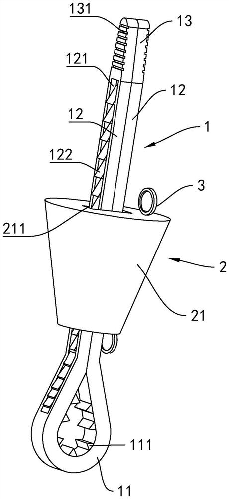 Lock catch type loop ligature tightening ring and application thereof