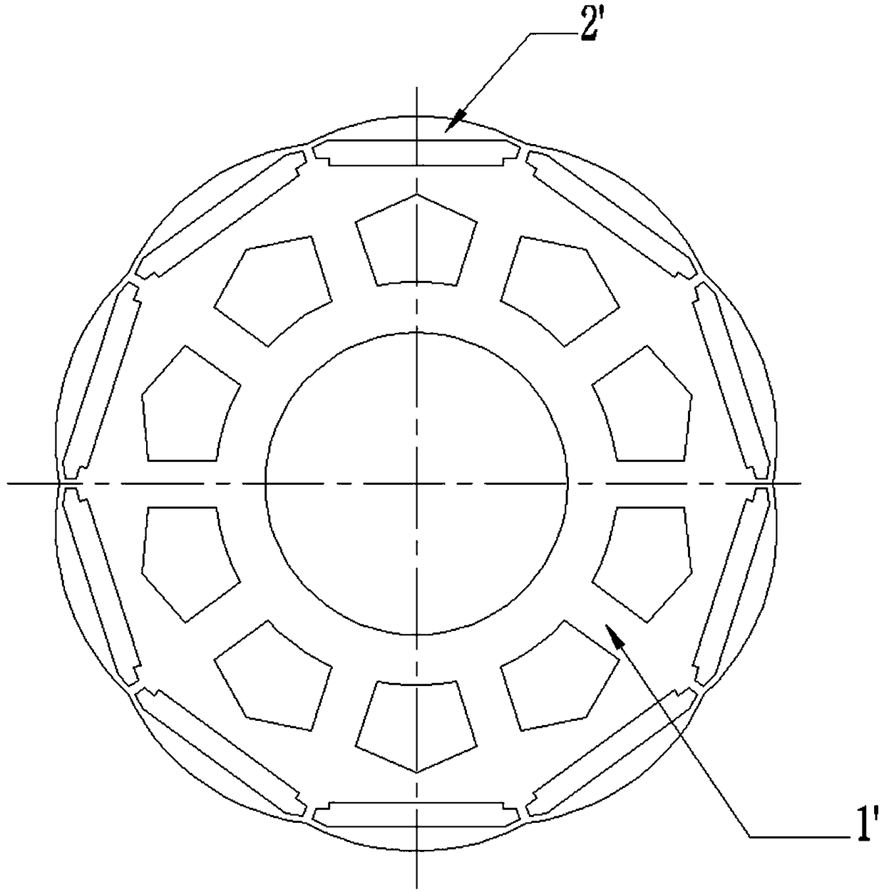 Permanent magnet embedded rotor iron core, motor rotor and motor