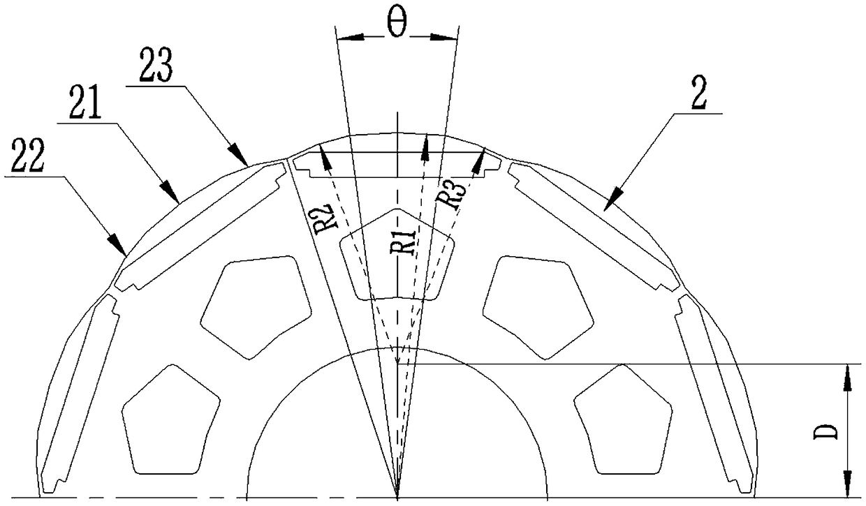 Permanent magnet embedded rotor iron core, motor rotor and motor