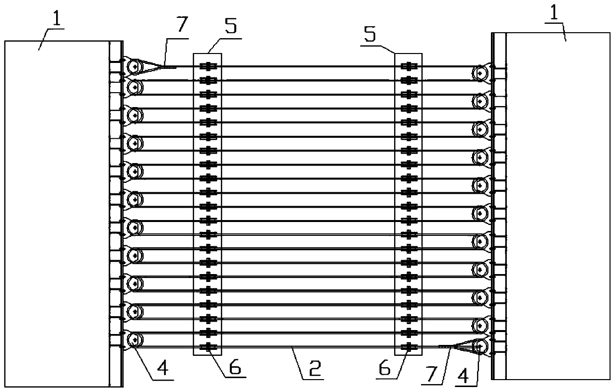 Small-sagittal-degree-difference cableway bridge