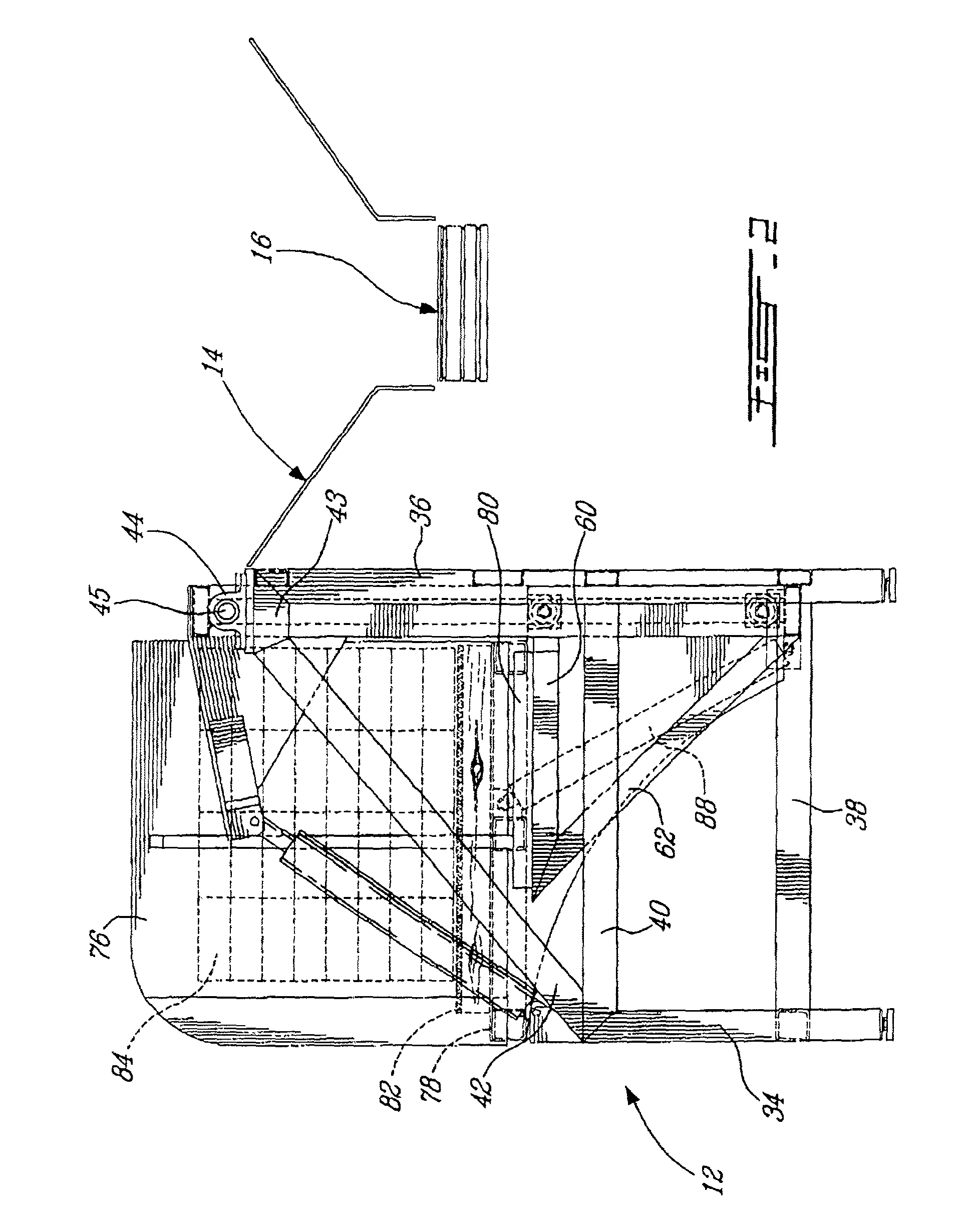 Dumping device for concrete blocks, bricks, paving stones or the like