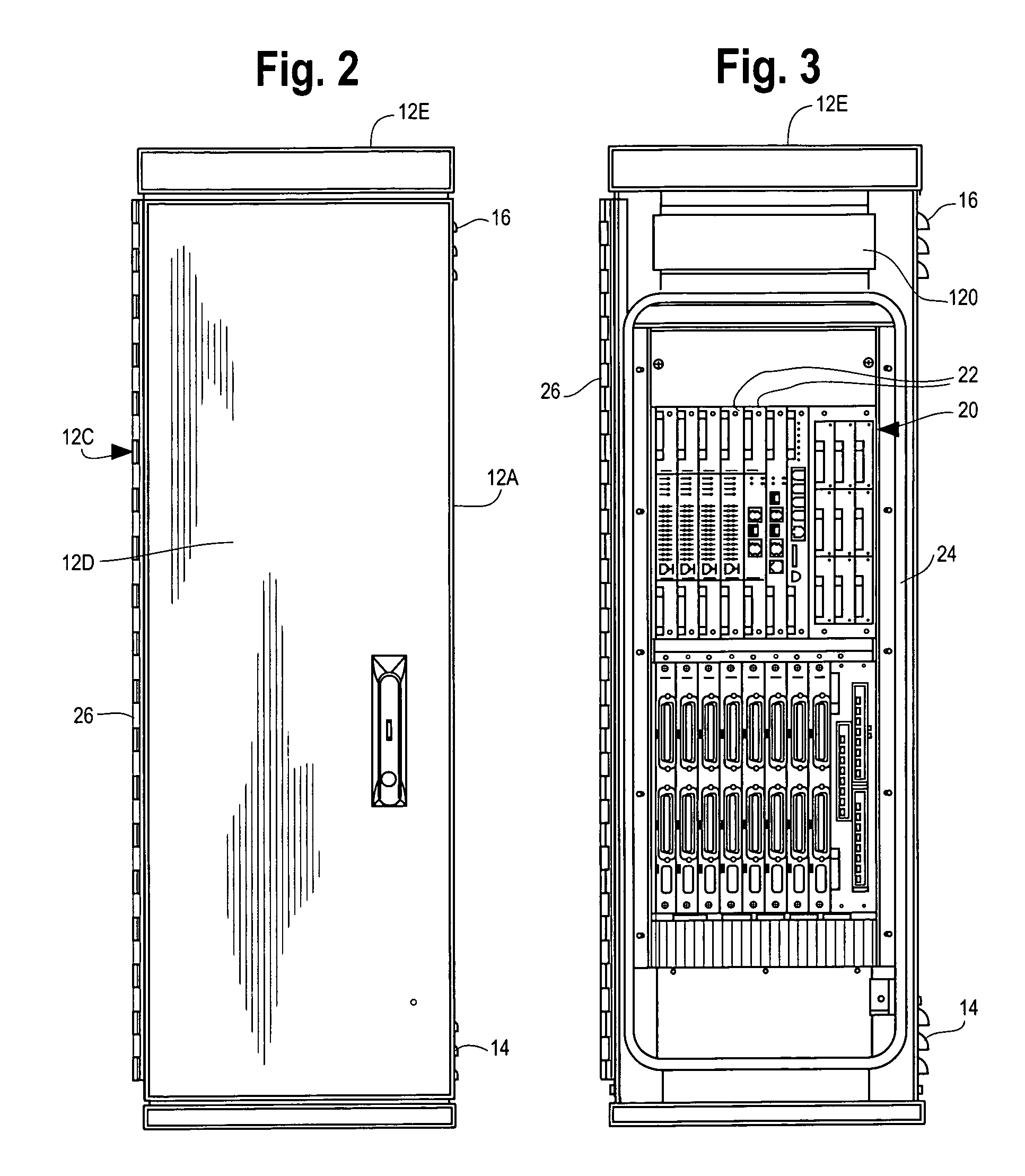 Electronics cabinet with internal air-to-air heat exchanger