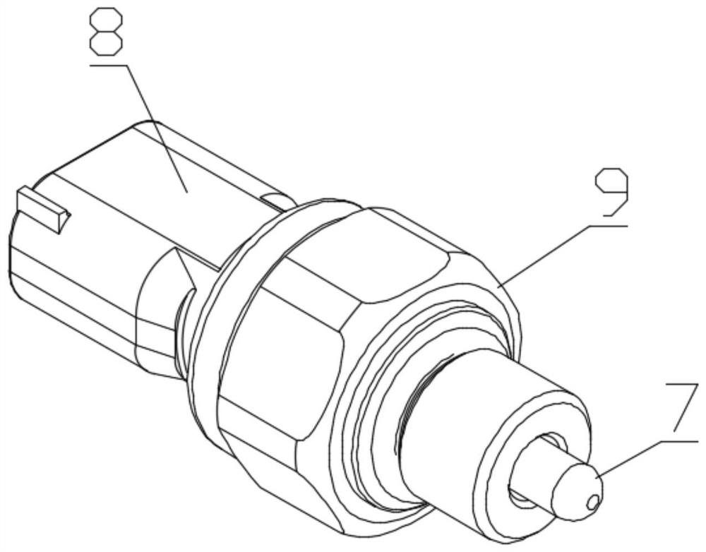 Pressure and temperature sensor for oil