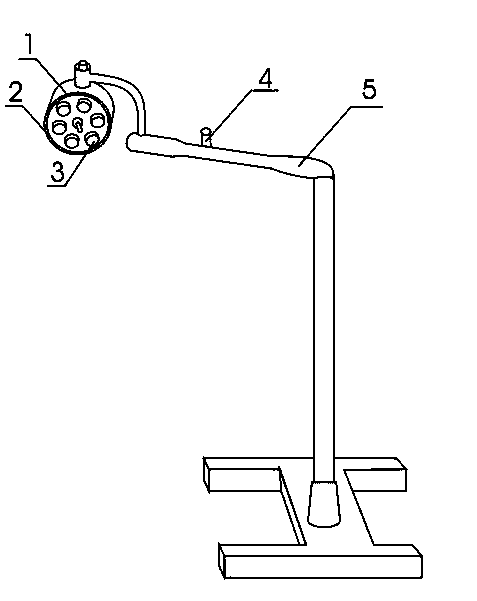 LED shadowless desk lamp for operation