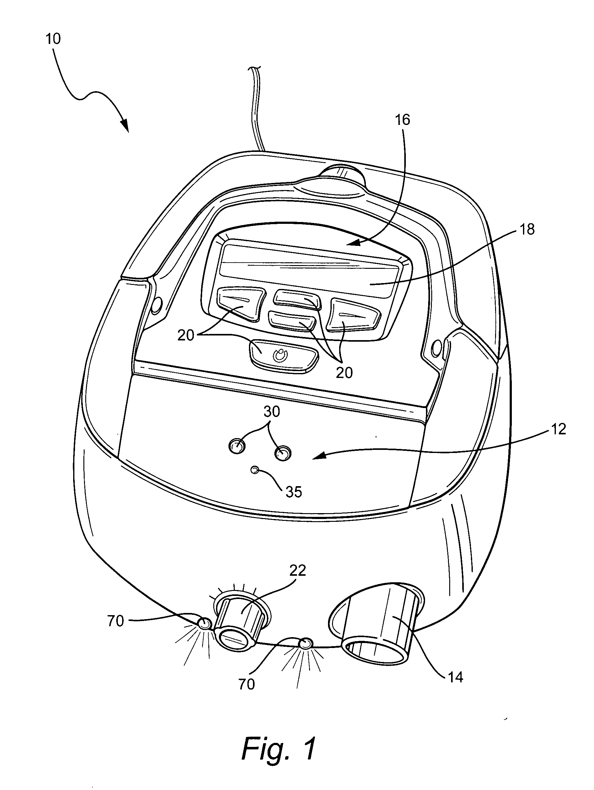 Touchless control system for breathing apparatus