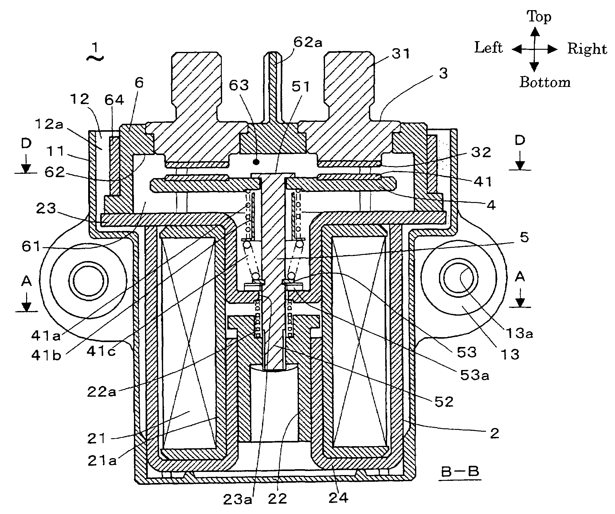 Electromagnetic switching device