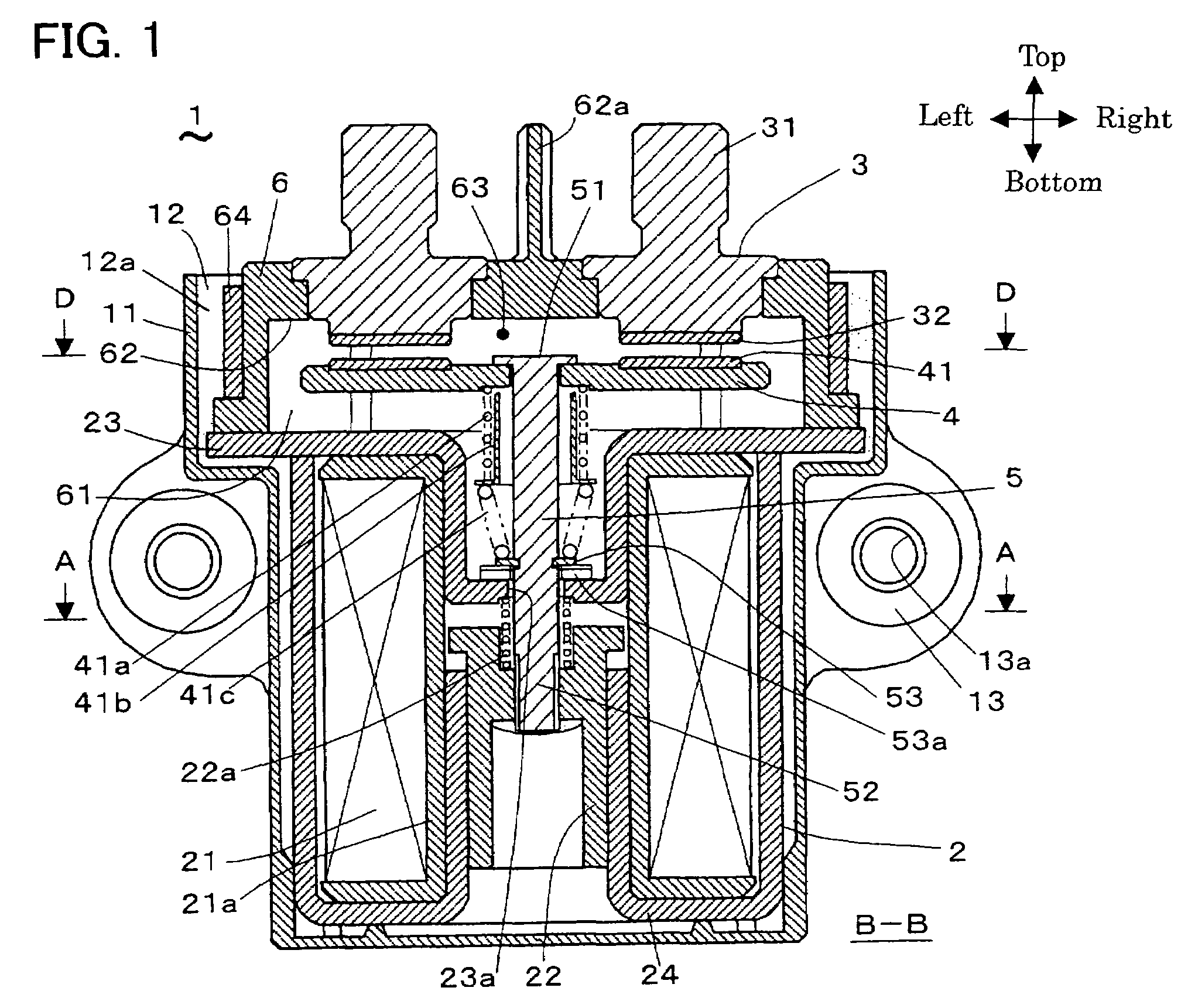 Electromagnetic switching device