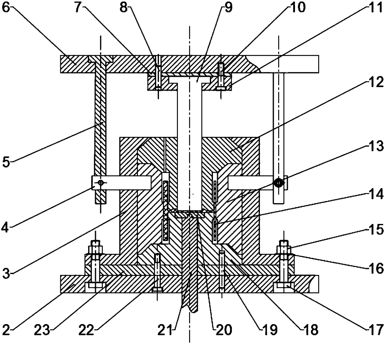 Strong plastic deformation extrusion molding device and method for magnesium alloy band rib barrel-type part