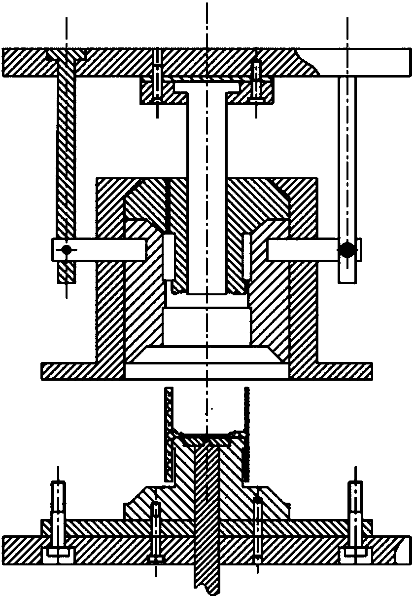 Strong plastic deformation extrusion molding device and method for magnesium alloy band rib barrel-type part