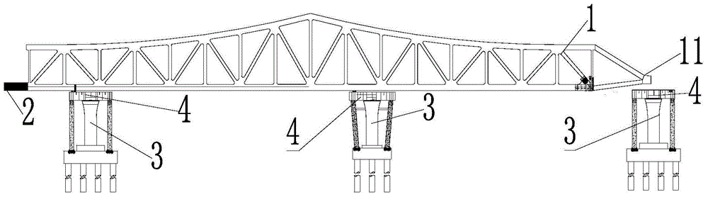 Auxiliary moving device for bridge jacking construction and bridge jacking construction method