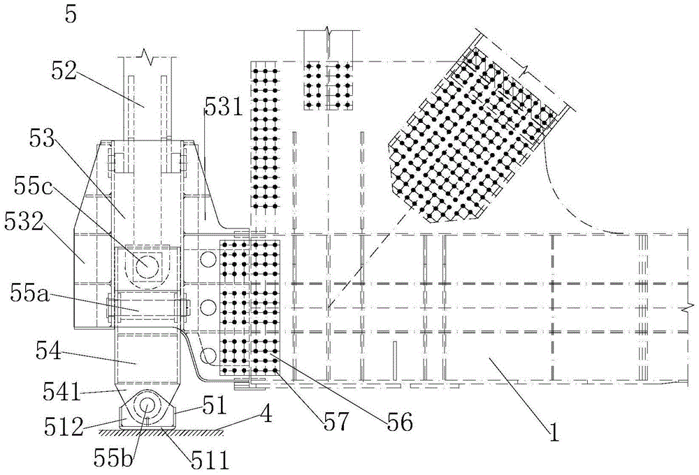 Auxiliary moving device for bridge jacking construction and bridge jacking construction method