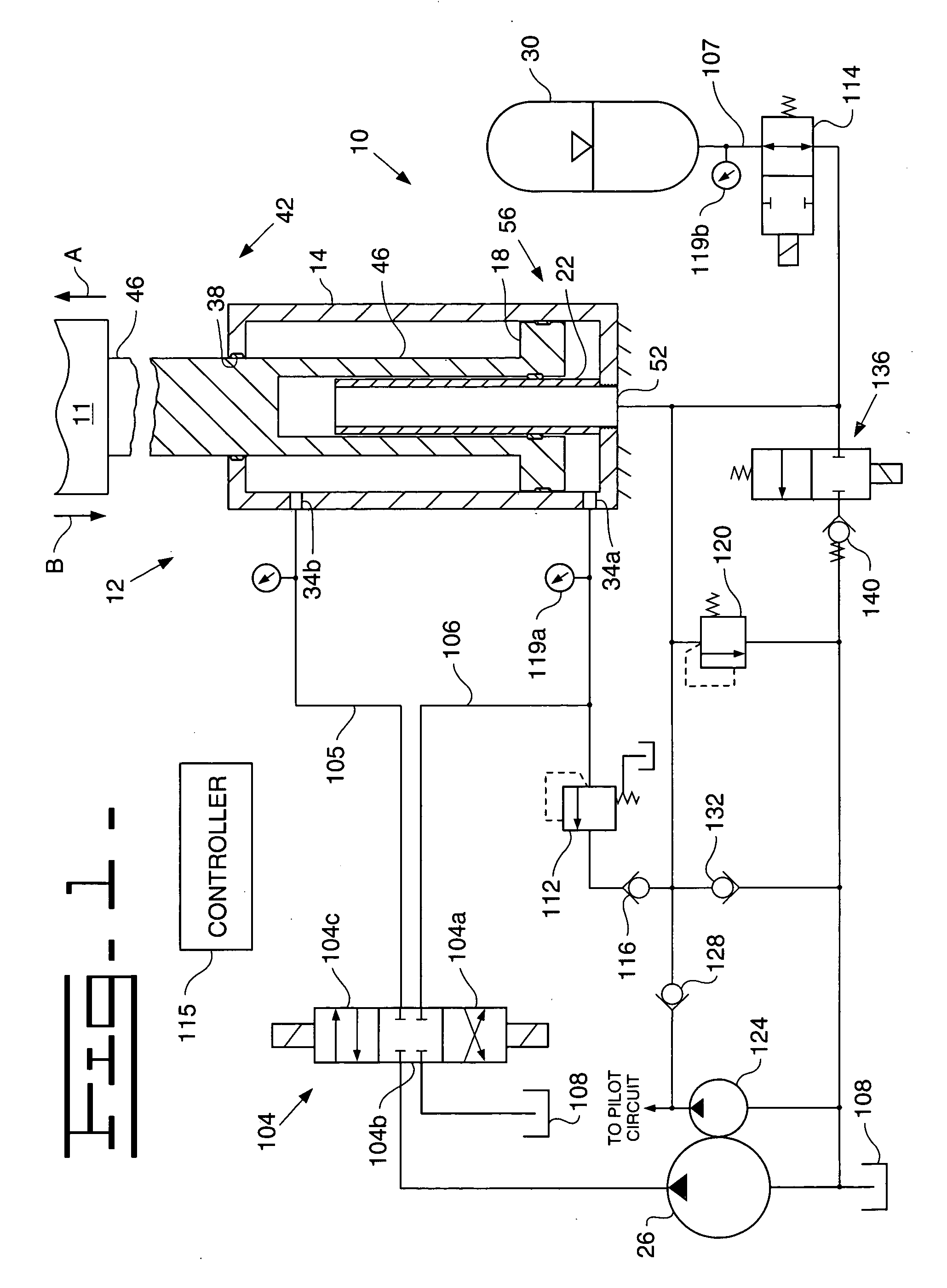 Cylinder with internal pushrod