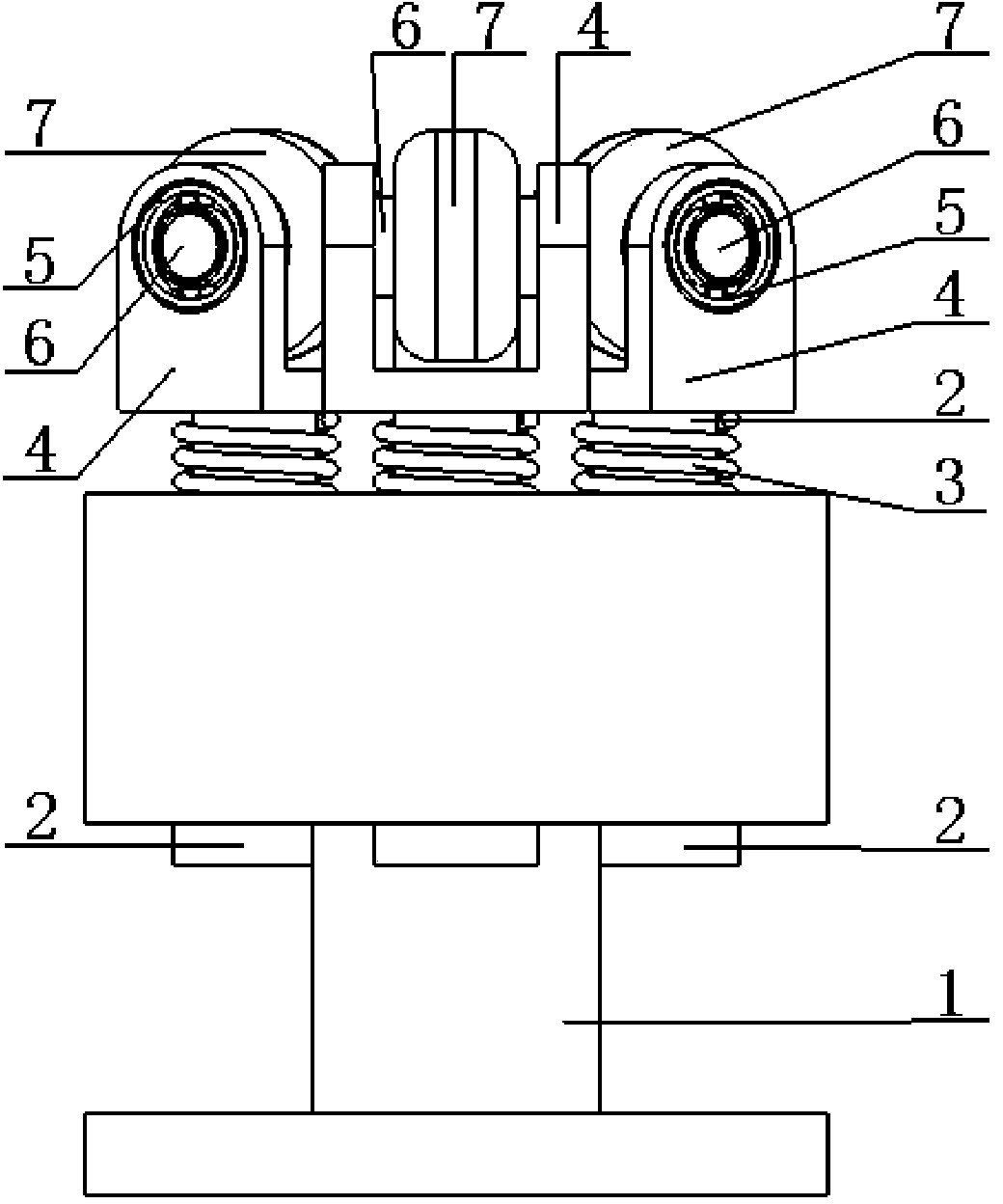 Multipoint flexible rolling supporting head for mirror image machining device