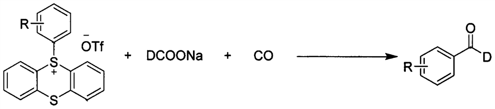 Synthesis method of palladium-catalyzed C-1 deuterated aromatic aldehyde