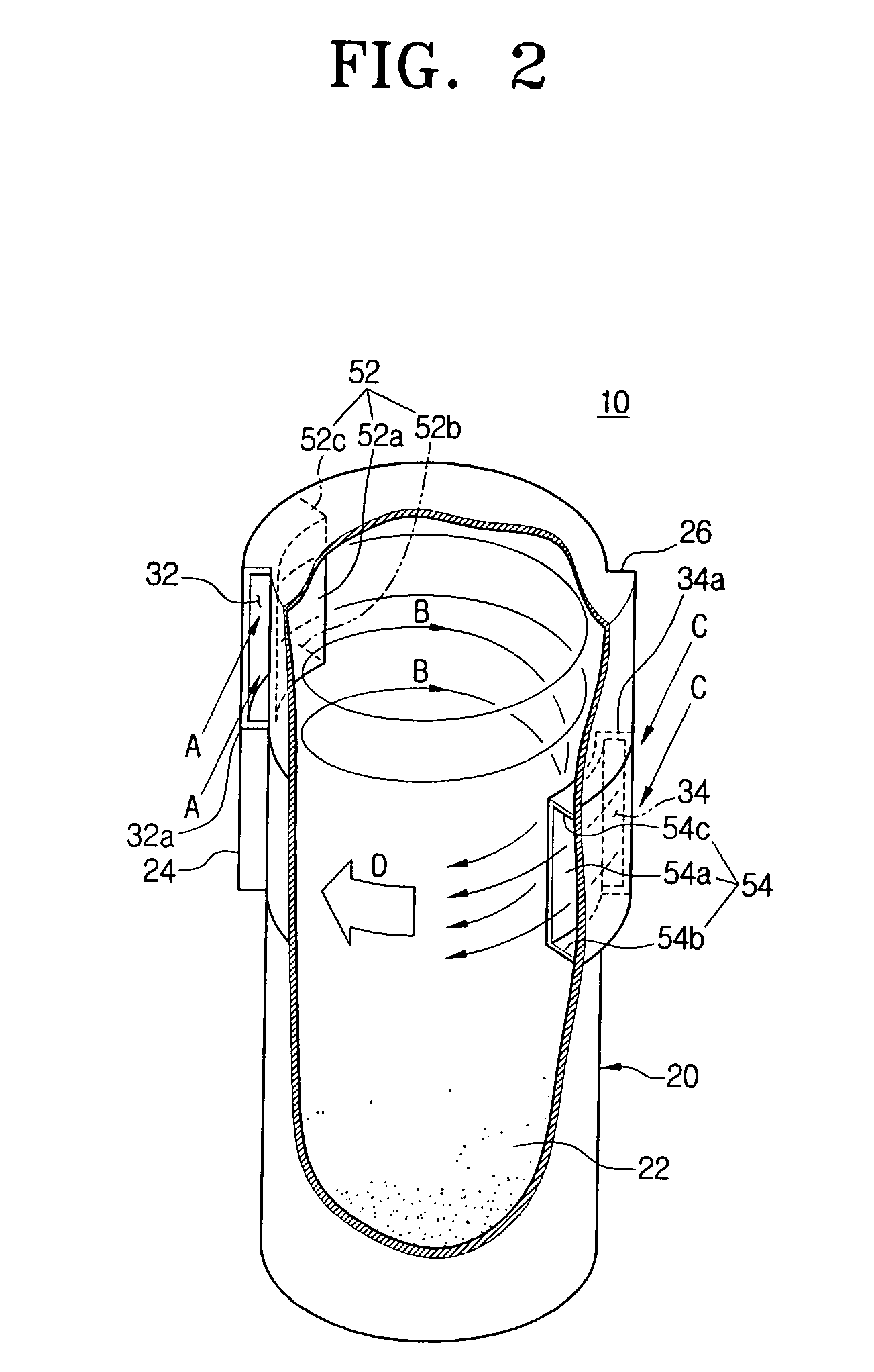 Dust collecting apparatus with a plurality of inlets