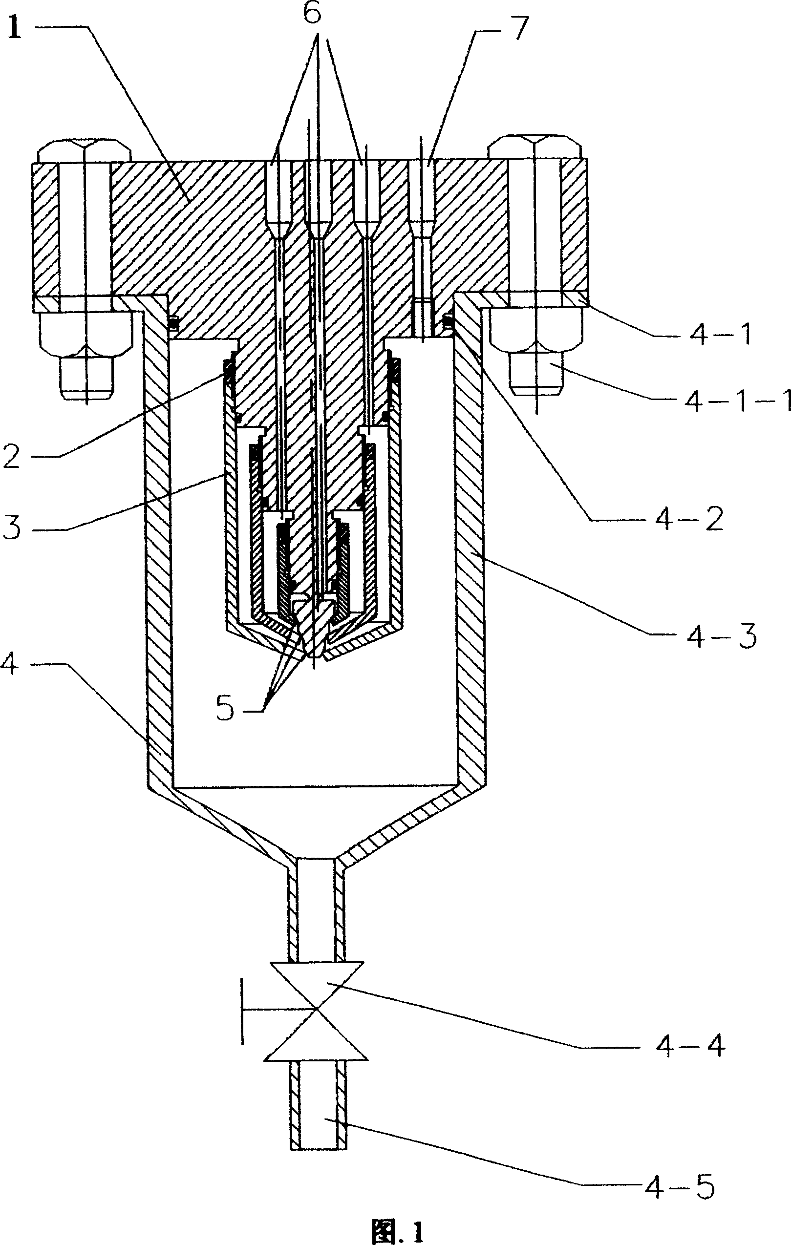 Nozzle for micro and nano material preparation by interior mixing supercritical fluid