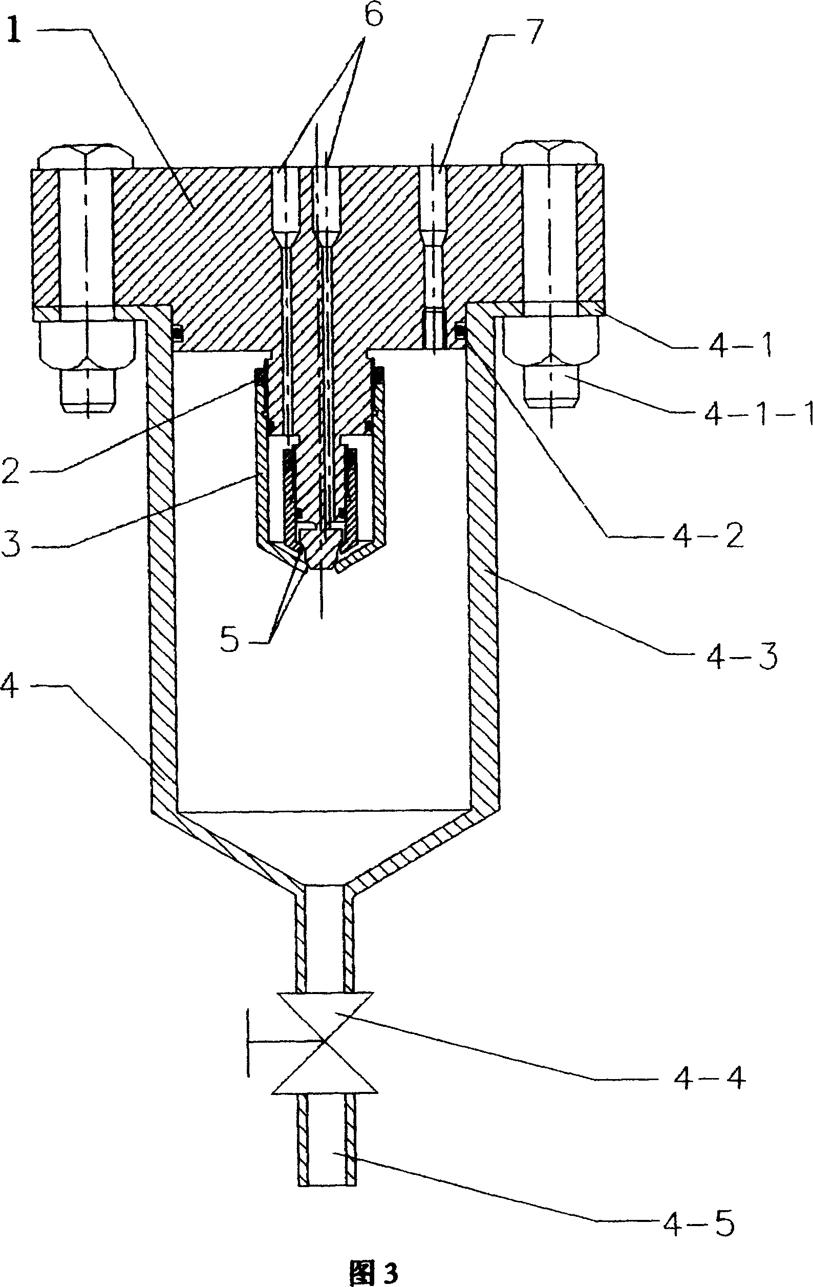 Nozzle for micro and nano material preparation by interior mixing supercritical fluid