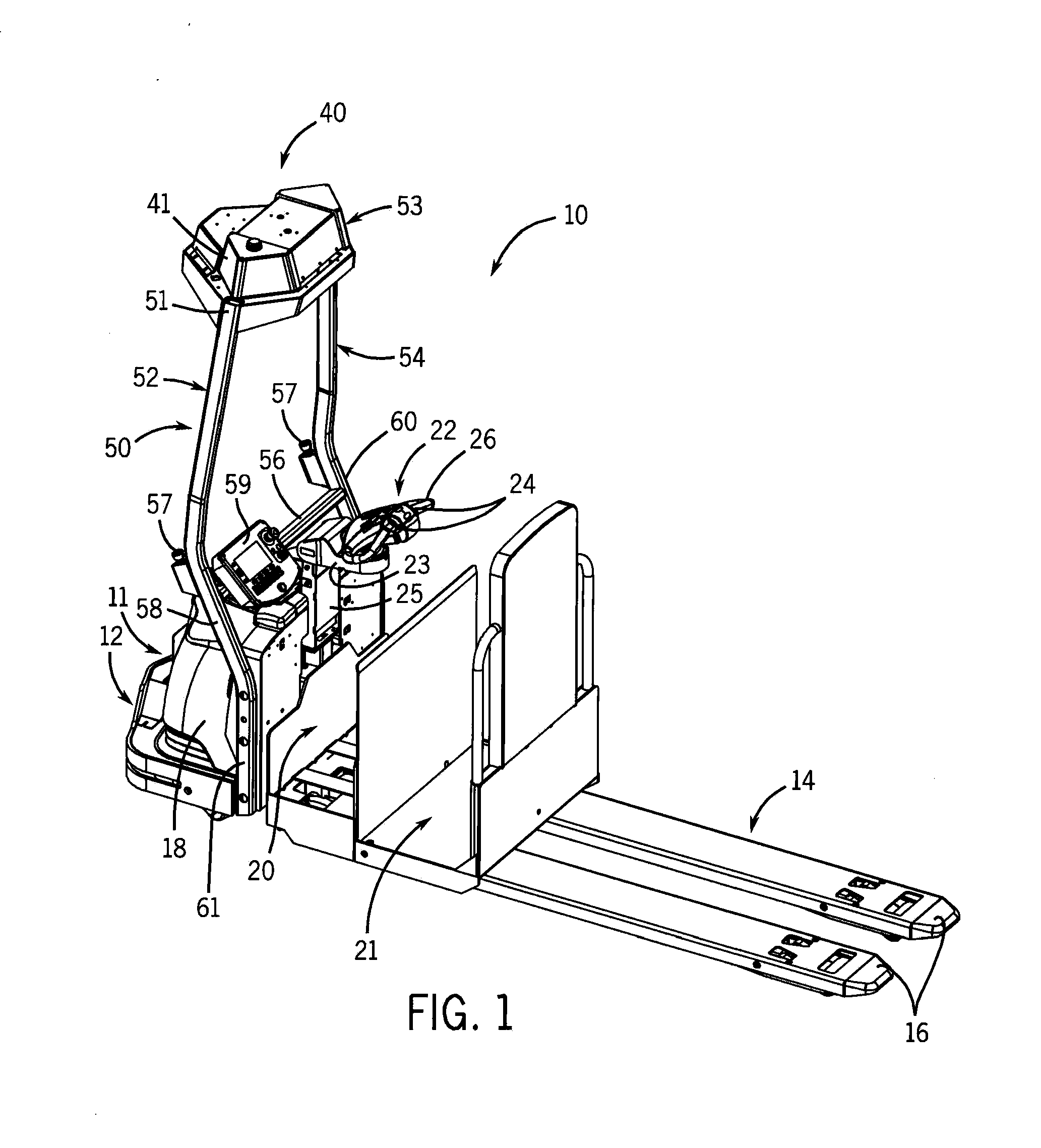 Mast and integral display mount for a material handling vehicle