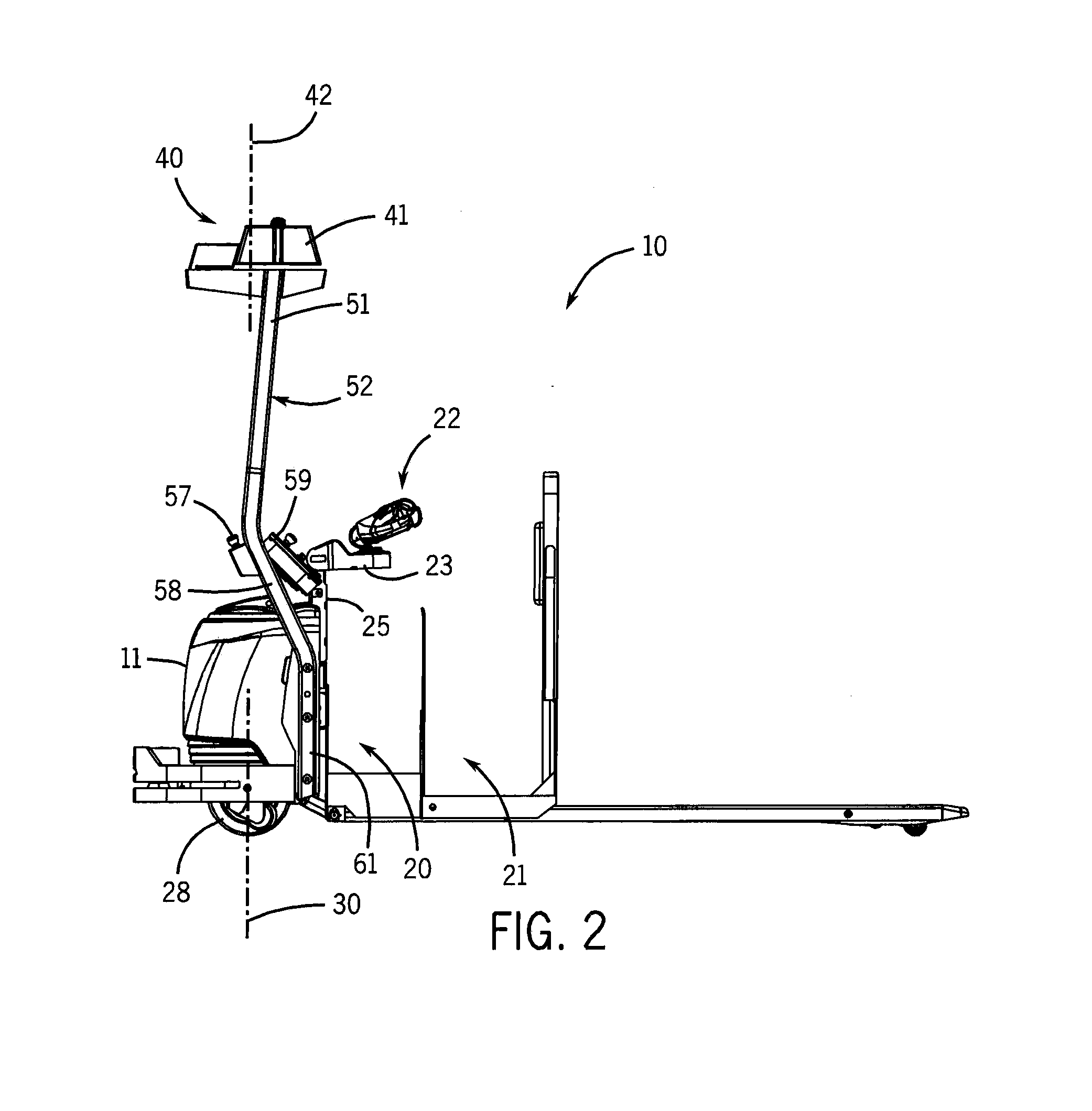 Mast and integral display mount for a material handling vehicle