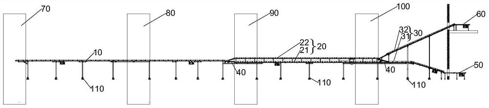 Conveying system of injection molding belt line