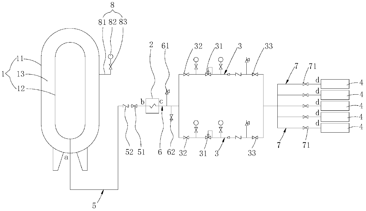 Nuclear power plant container pressurized energy storage system