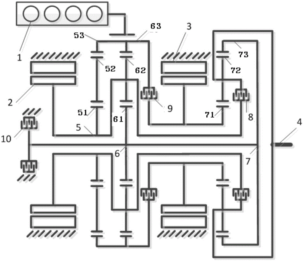 Multimode hybrid power transmission driving device