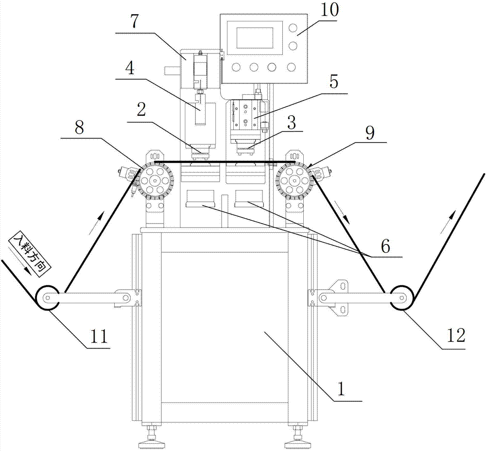 Material belt shearing machine