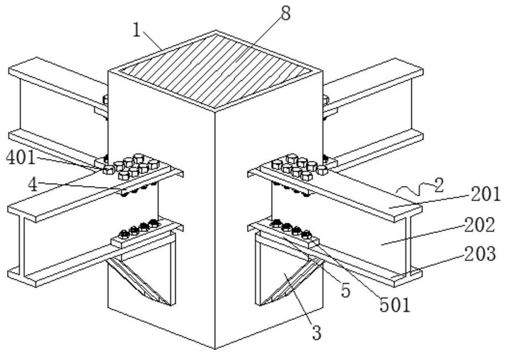 Full-bolt socket and spigot type beam column connecting structure of fabricated steel concrete