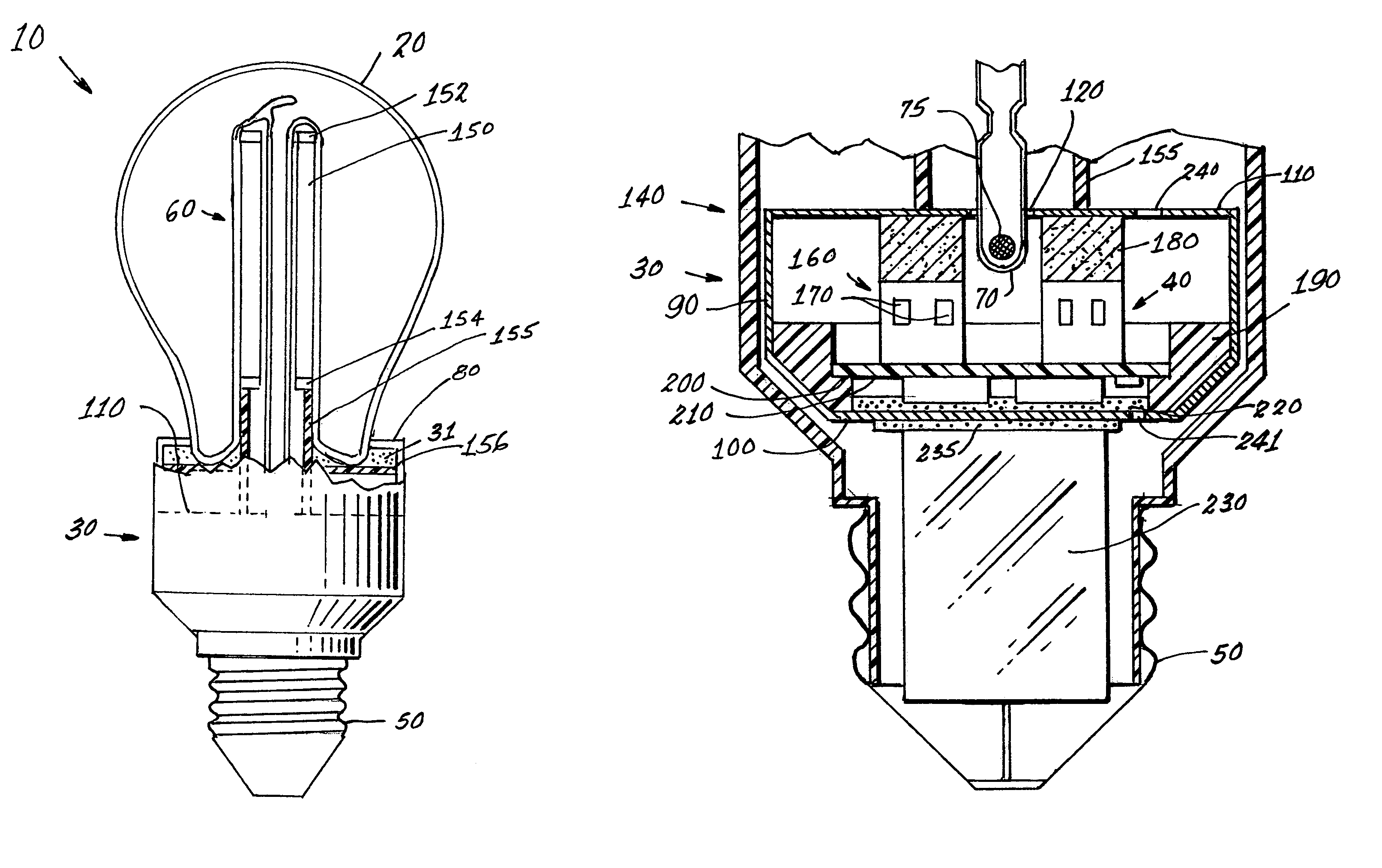 Re-entrant cavity fluorescent lamp system