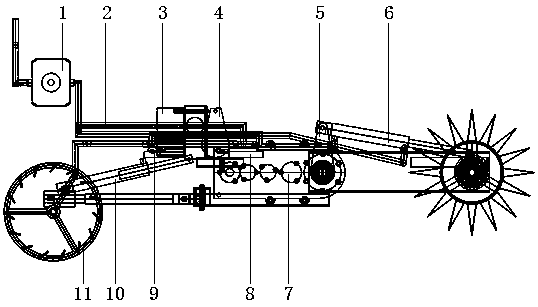 Automatic adjusting device for chassis height of agricultural machinery