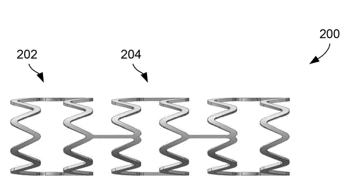 Composite stent having multi-axial flexibility