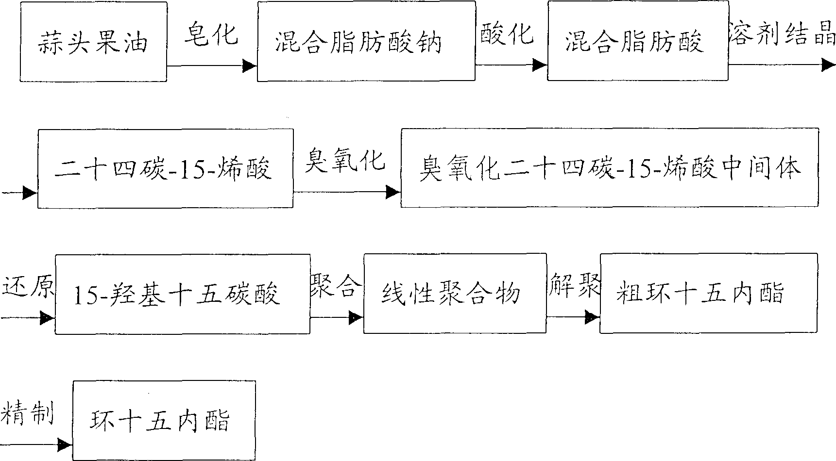 Exaltolide preparing process from garlic oil