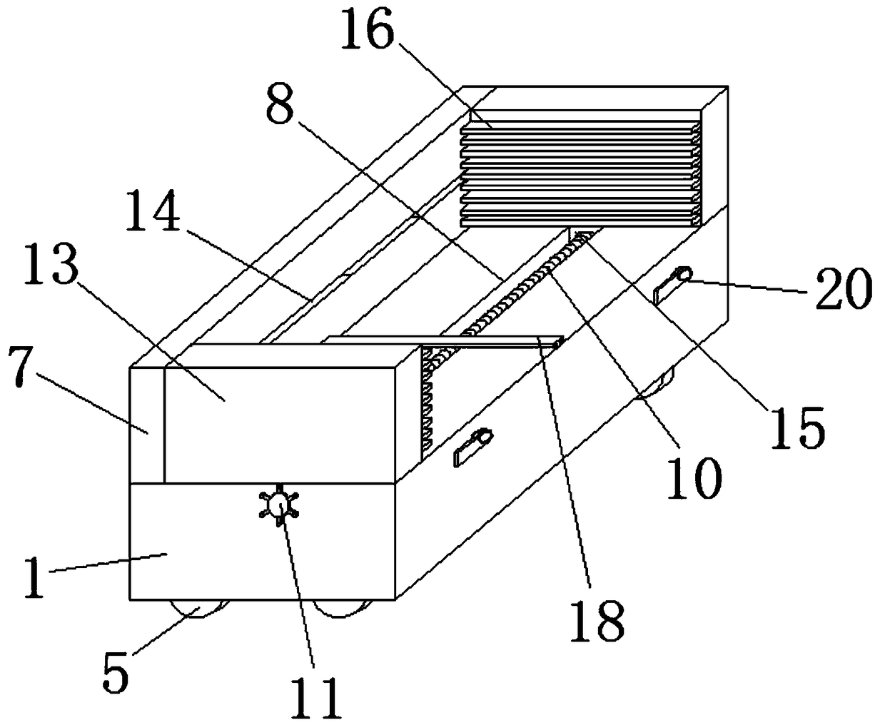 Support device with signal shielding and convenient for waveform recorder to operate