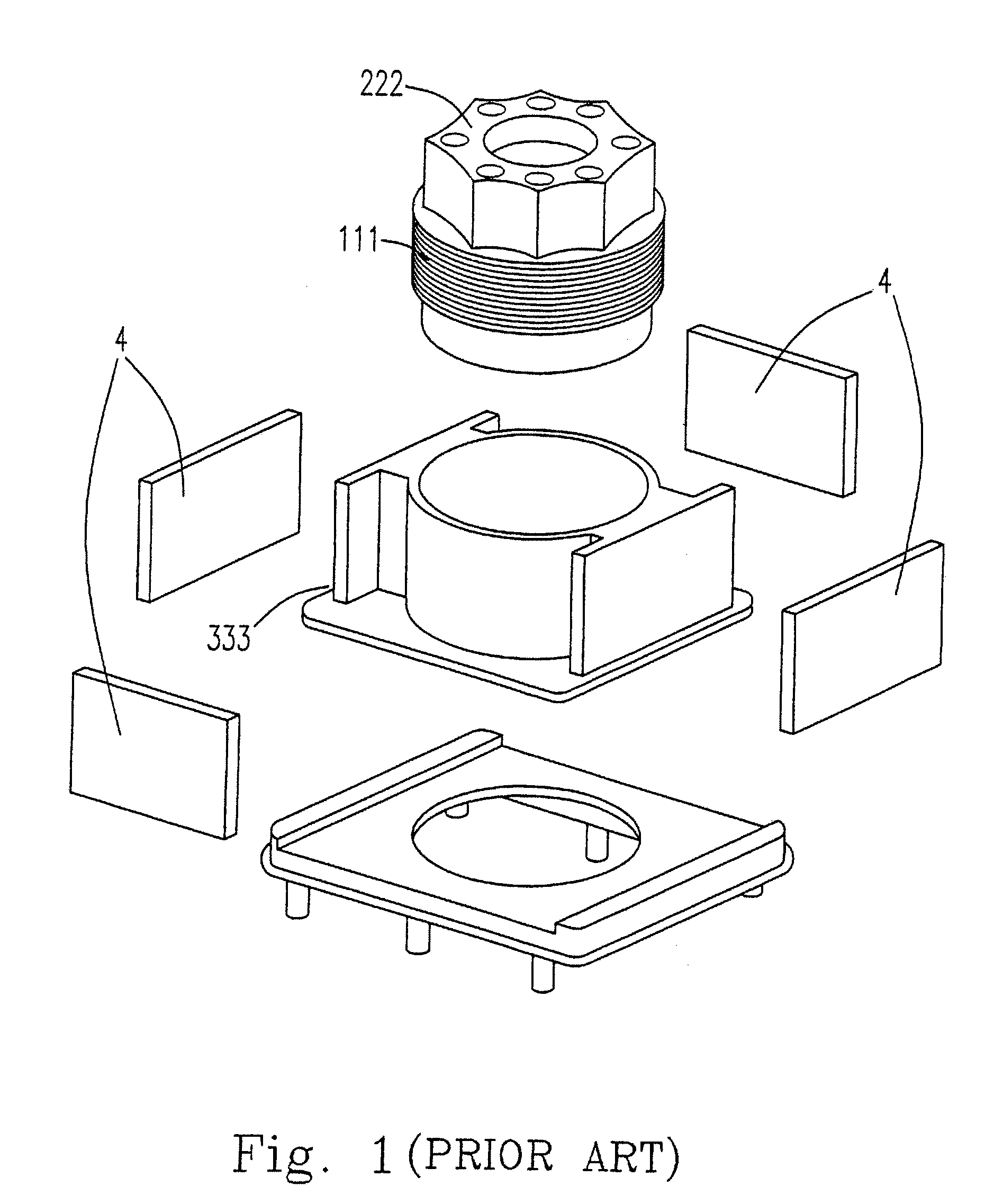 Digital camera module with lens moveable via radially magnetized magnets