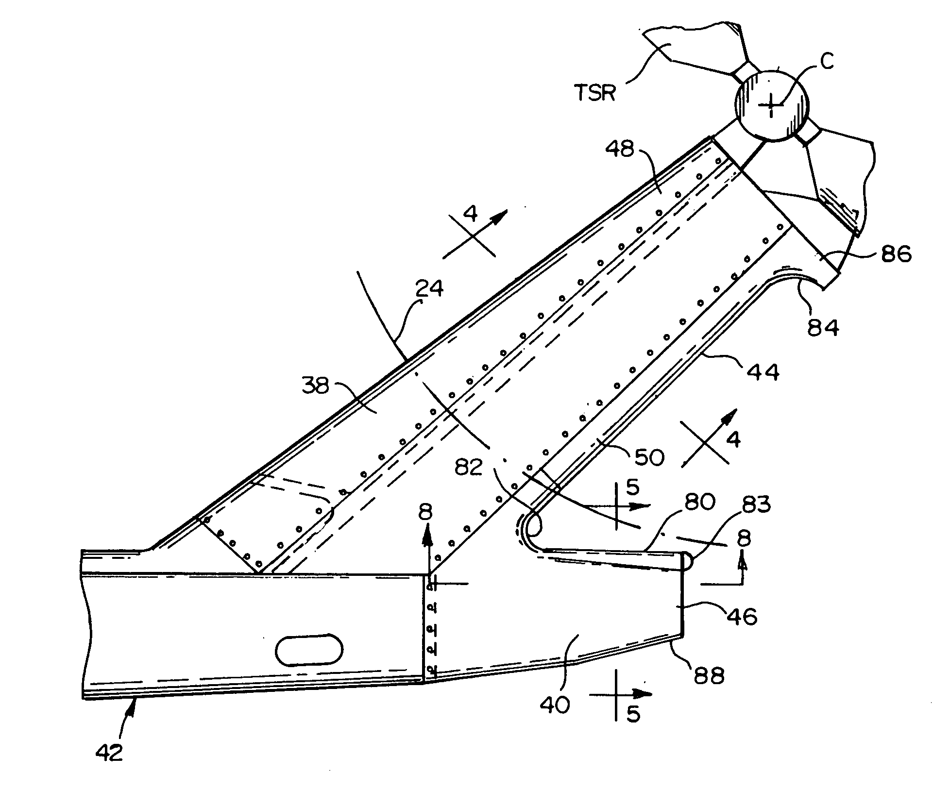 Helicopter tail section and retrofit method