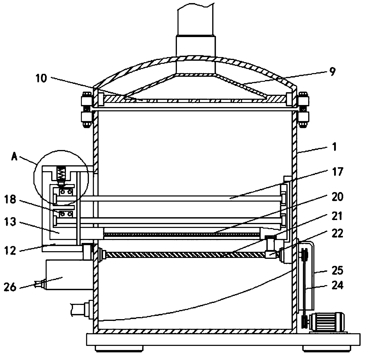 Water-based antibacterial fingerprint-resistant UV paint filtering device and preparation method thereof