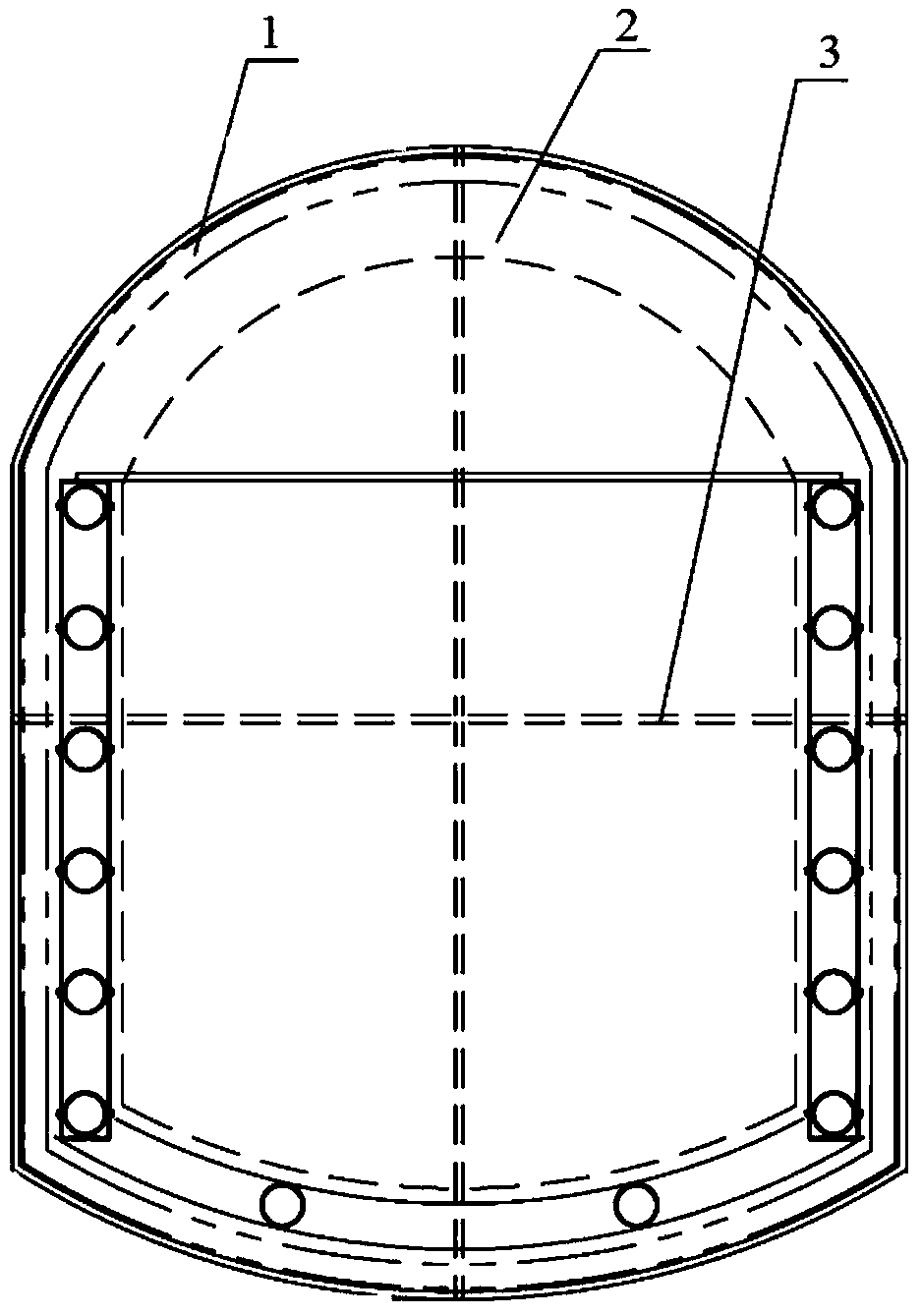 Horseshoe pen type shield body structure and shield body structure construction technology thereof