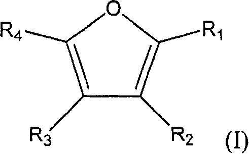 Use of furan alkyls for preparing a drug for treating obesity and cosmetically treating overweight