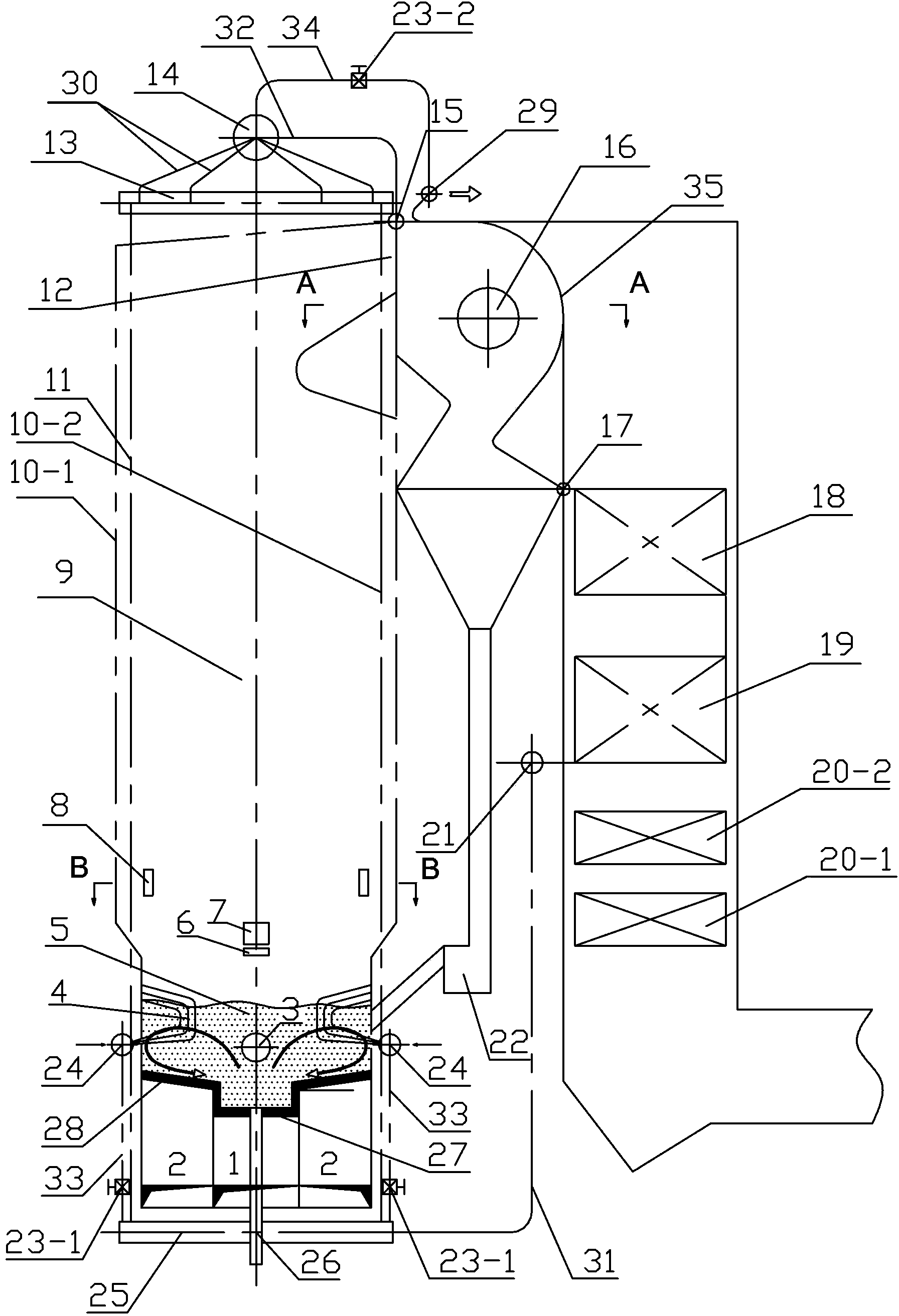 Low-range circulating fluidized bed water boiler for combusting inferior fuel and combustion method thereof