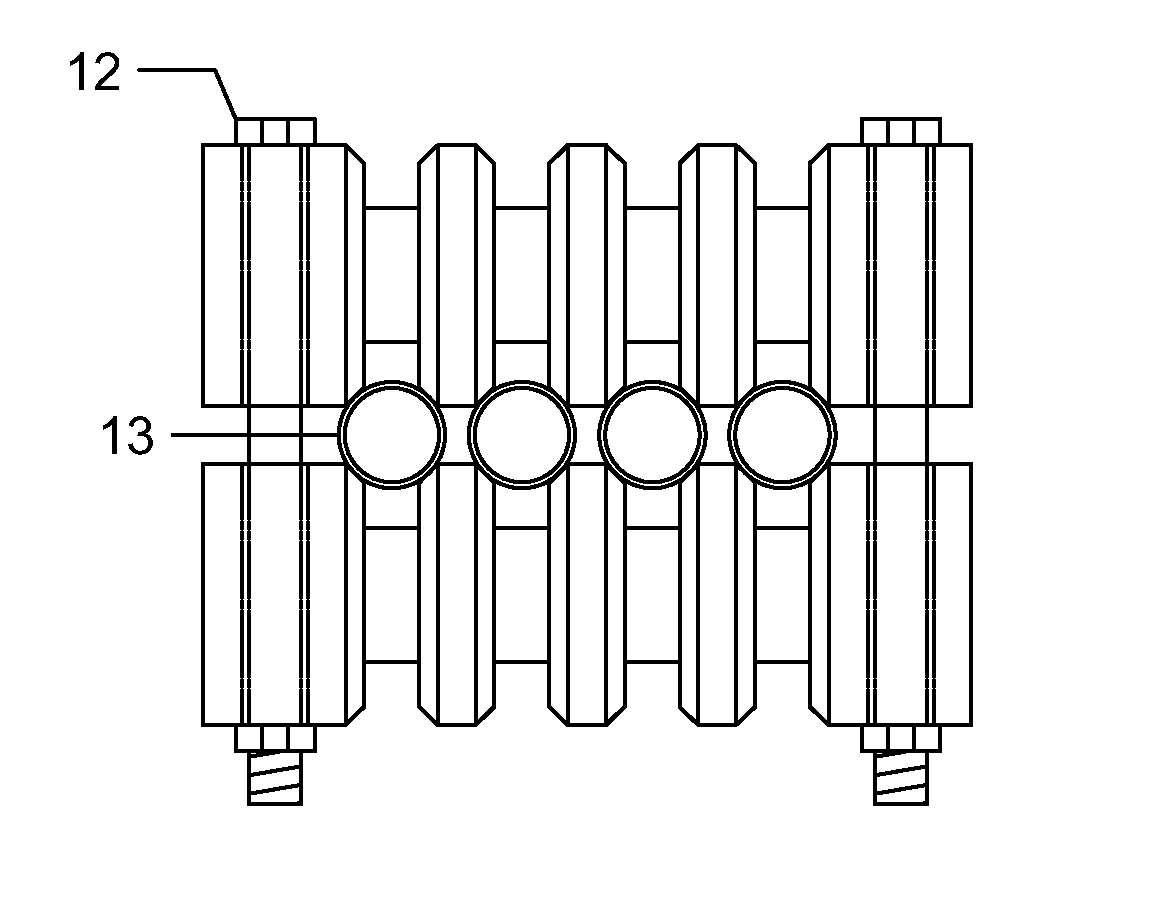 Corrosion reducing minimum contact clamp for supporting and securing tubing