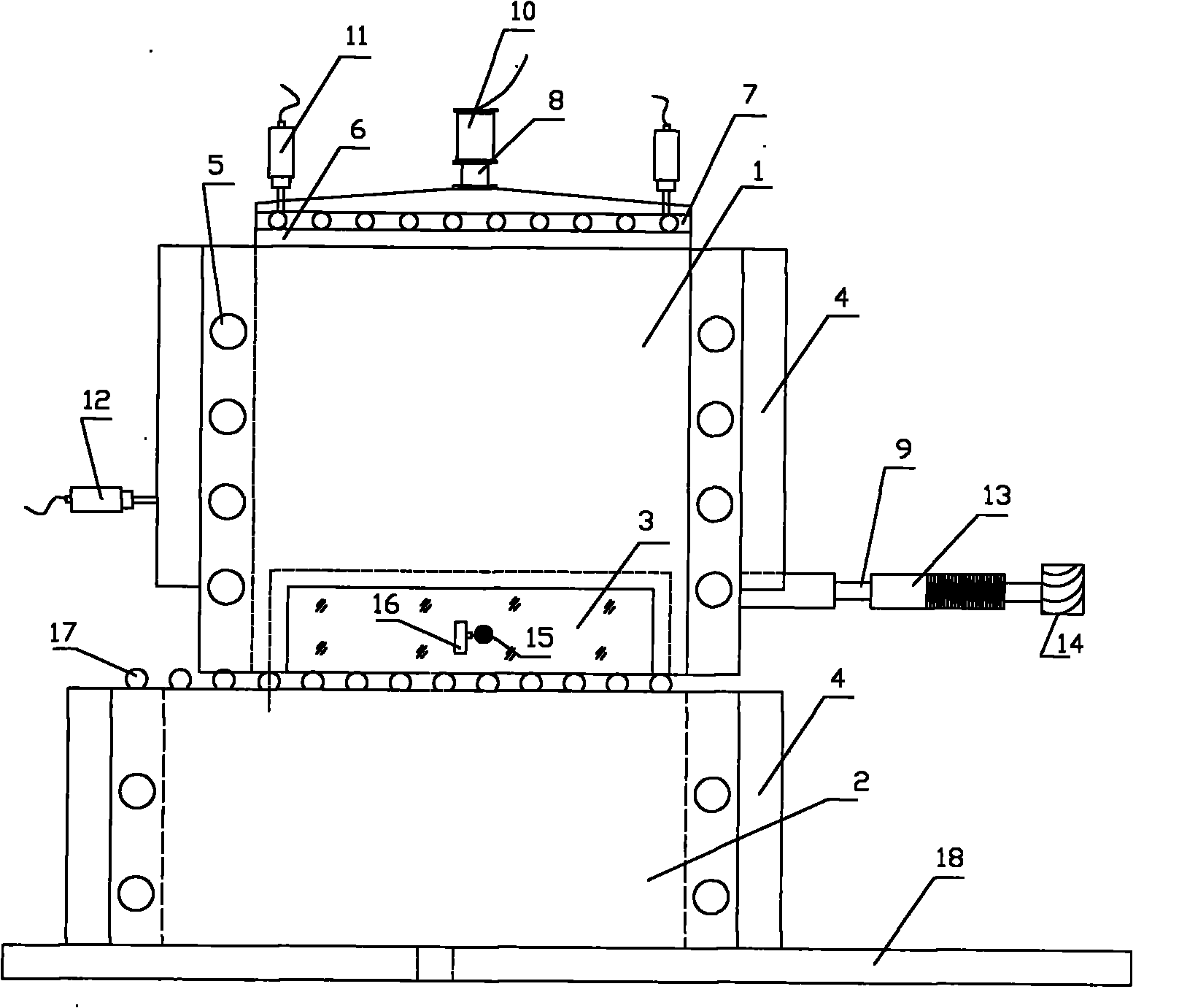 Earth-structure interaction contact surface shearing test visualization device