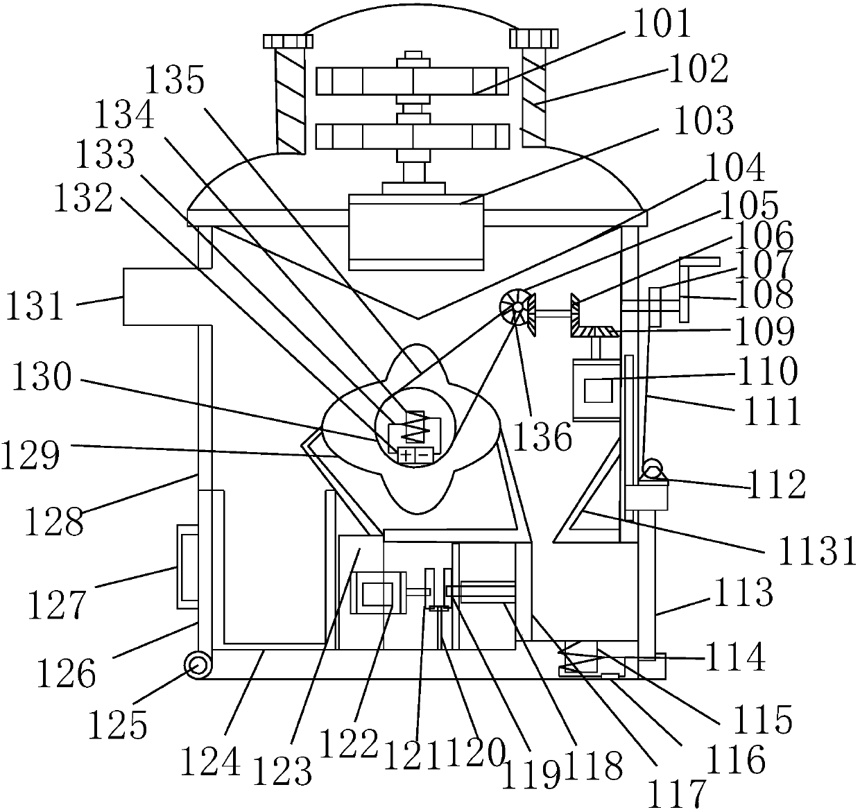 Automatically movable machining environment-friendly dust collection mechanism