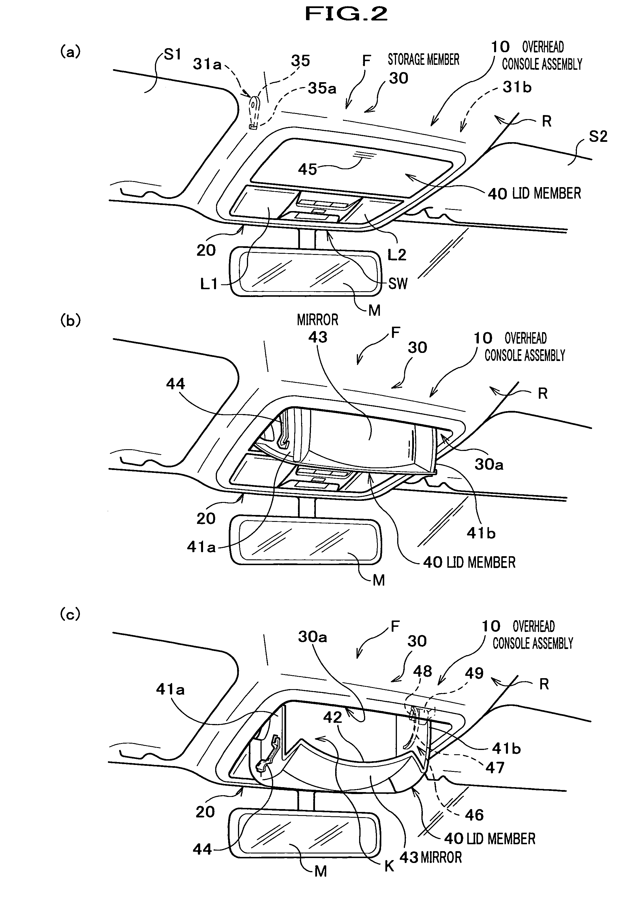 Overhead console assembly