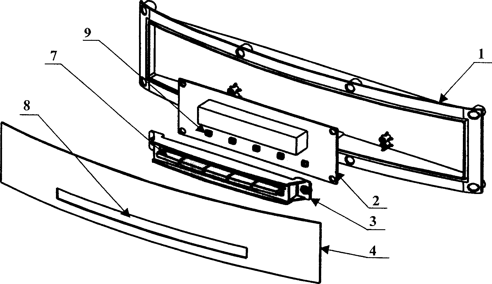 Integral structure of air conditioning in-door machine display panel