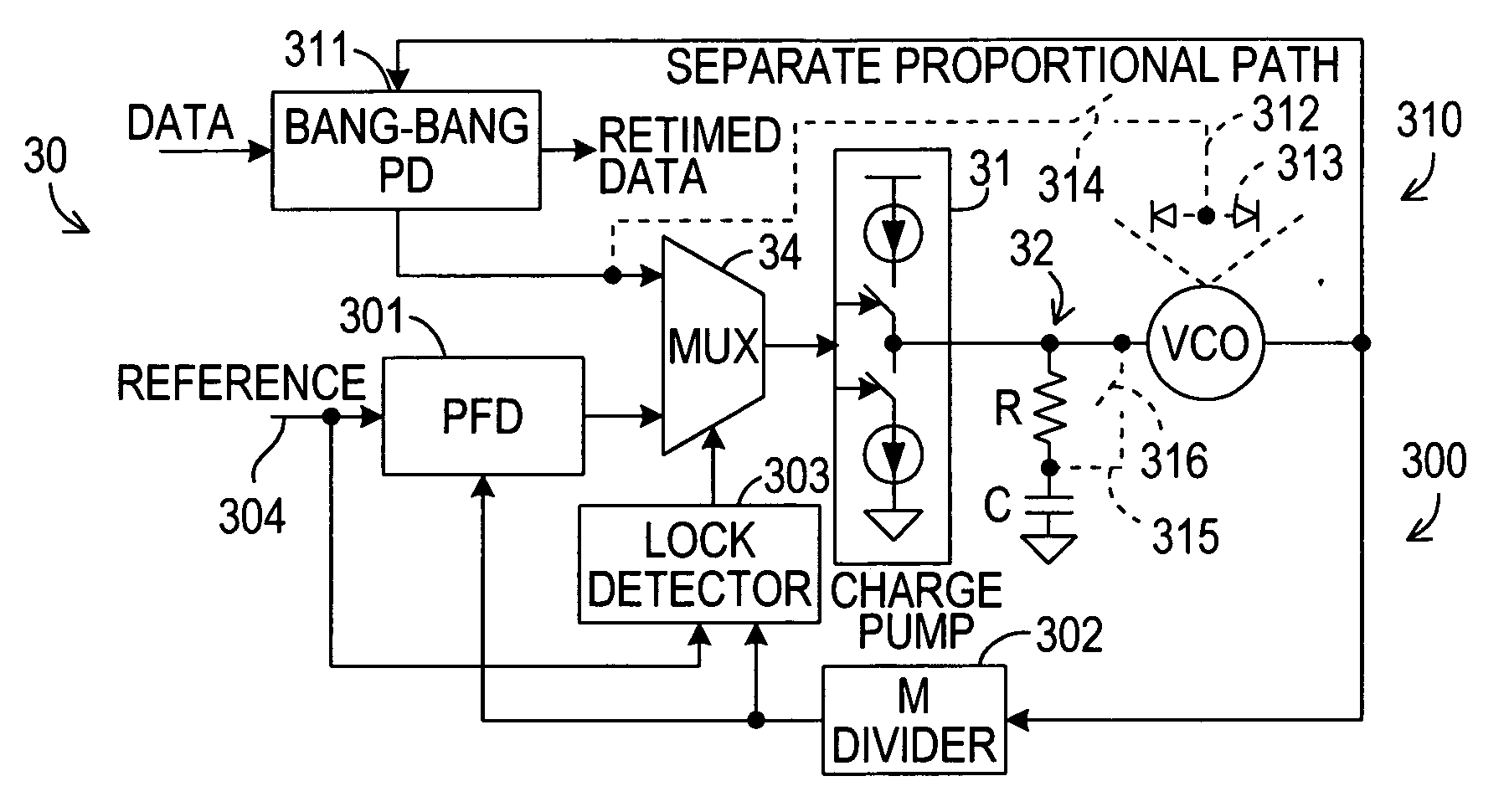 Clock data recovery loop with separate proportional path